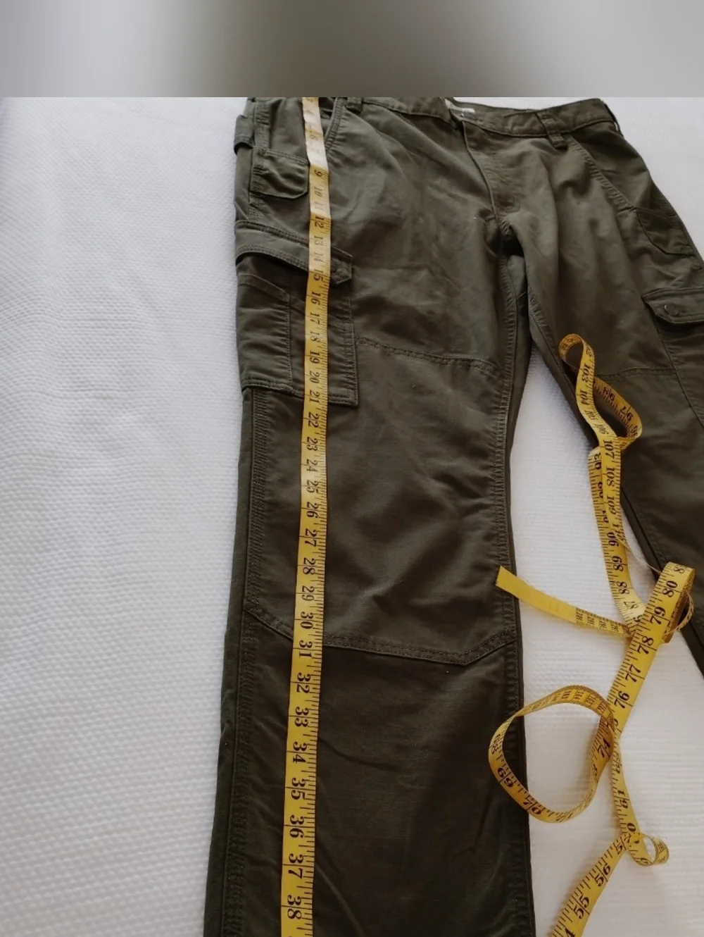 Carhartt Rugged Flex Relaxed Fit Ripstop Cargo Fleece-Lined Work Pant Green . - Picture 5 of 8
